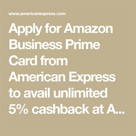 Apply for an Amazon Business American Express Card.